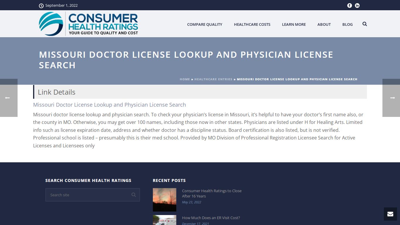 Missouri Doctor License Lookup and Physician License Search